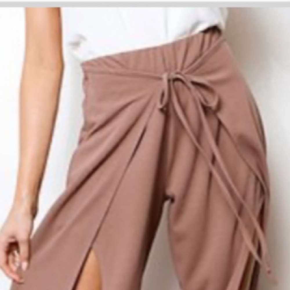 NEW• Creme De La Creme Cocoa Cure Split Hem Wide Legged Pants•1X - Picture 4 of 13